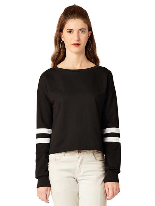 black cotton sweatshirt - 14569312 - Very Small Image - 1