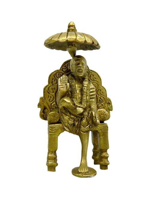 decorative brass statue of sitting saibaba handicrafts product - 14569832 - Very Small Image - 1