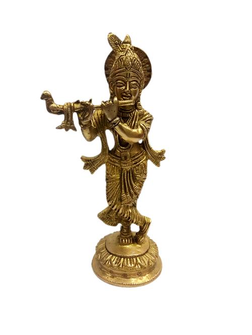 decorative brass medium size standing krishna handicrafts product - 14570225 - Very Small Image - 1