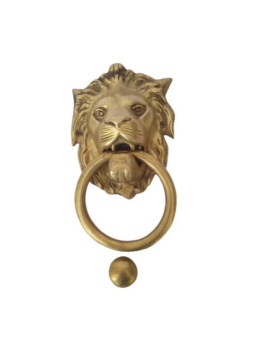 brass lion face door knockers handicrafts product - 14570244 - Very Small Image - 1