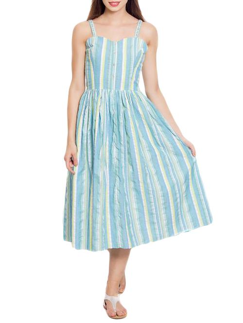 multi colored cotton aline dress - 14571254 - Very Small Image - 1