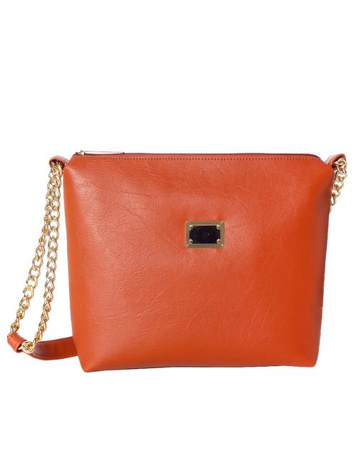 orange leatherette  regular sling bag - 14572145 - Very Small Image - 1