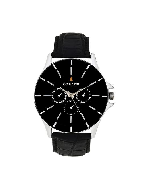 Golden Bell Original Black Dial Black Strap New Style Analog Wrist Watch for Men - GB-732 - 14572642 - Very Small Image - 1