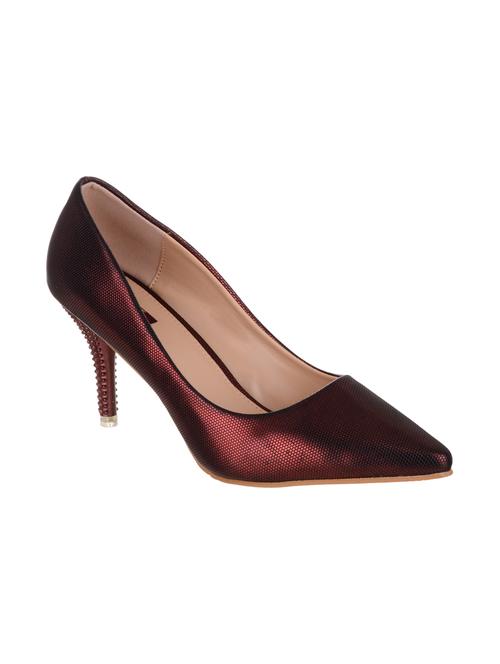 maroon fabric slip on pumps - 14573161 - Very Small Image - 1