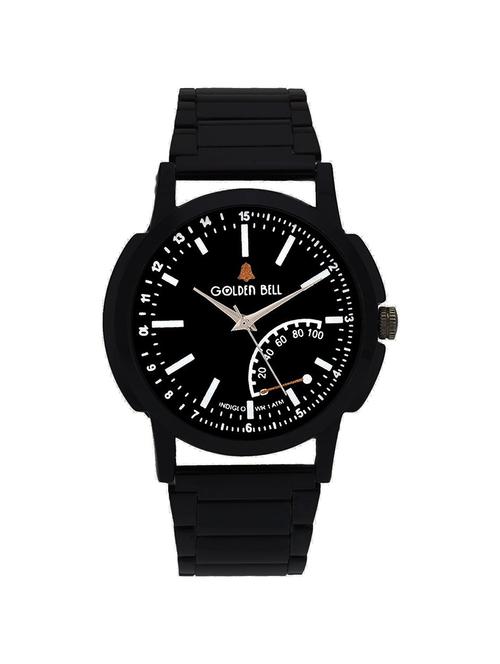 Golden Bell  Black Chain Analog Wrist Watch for Men - GB-757 - 14573439 - Very Small Image - 1