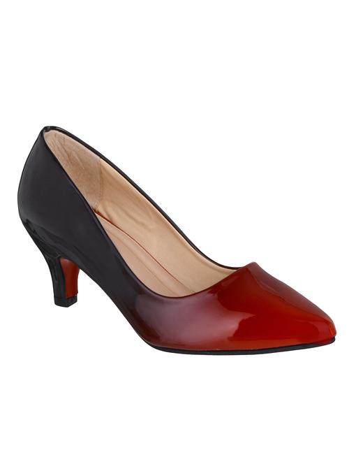 maroon faux leather slip on pumps - 14574589 - Very Small Image - 1