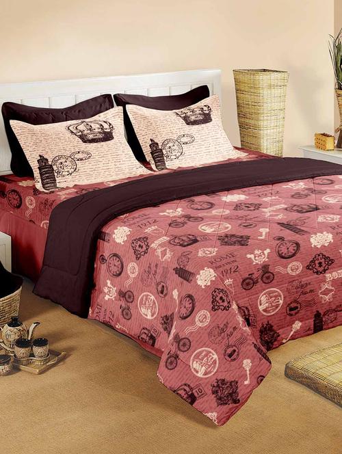 double bed comforter with double bedsheet with 2 pillow covers - 14574659 - Very Small Image - 1