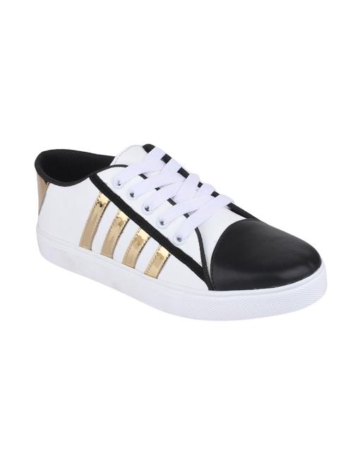 white canvas laceup sneakers - 14576148 - Very Small Image - 1