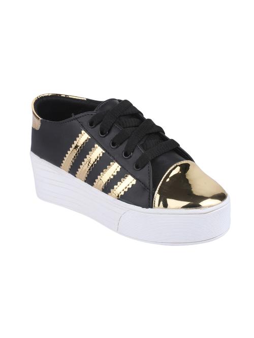 black canvas laceup sneakers - 14576149 - Very Small Image - 1