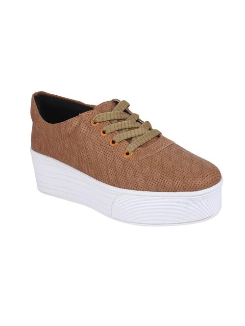 brown canvas laceup sneakers - 14576152 - Very Small Image - 1