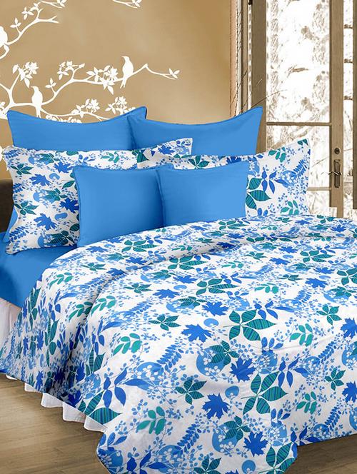 cotton double bed sheet with two pillow covers - 14576562 - Very Small Image - 1