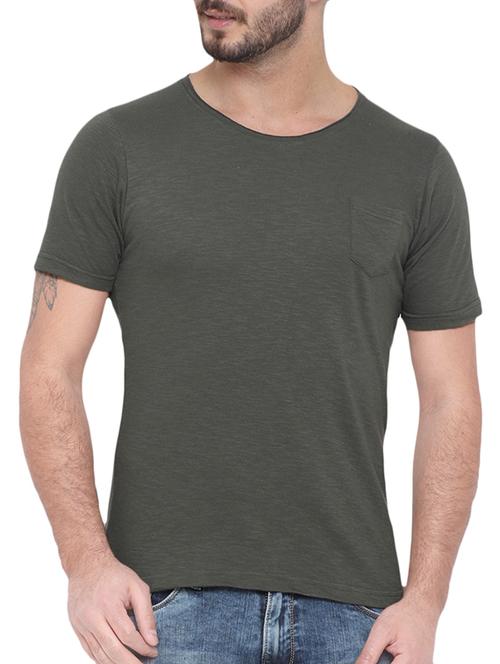 olive green cotton  t-shirt - 14578881 - Very Small Image - 1