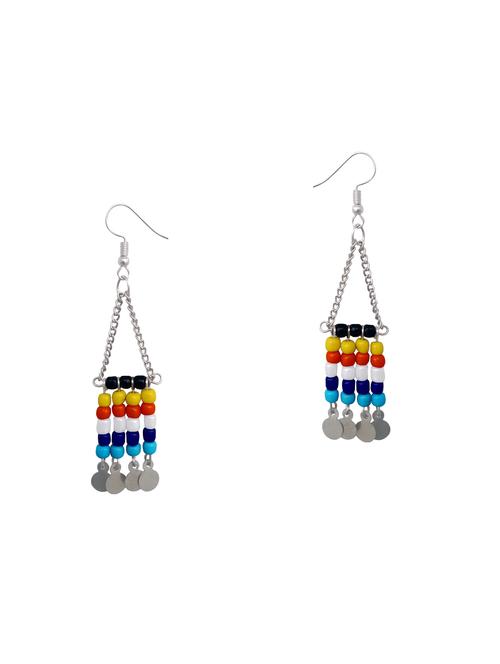 multi colored metal drop earrings - 14579848 - Very Small Image - 1