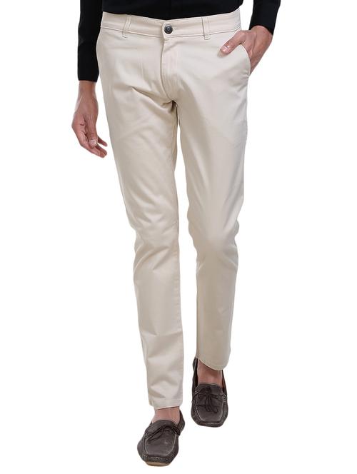beige cotton chinos casual trousers - 14580316 - Very Small Image - 1