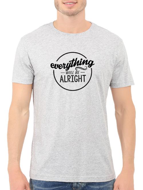 Grey Cotton Chest Print Tshirt - 14580370 - Very Small Image - 1