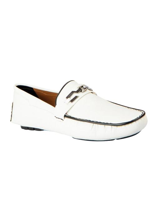 white leatherette slip on loafer - 14581771 - Very Small Image - 1