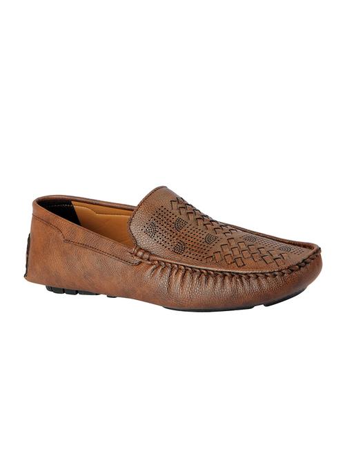 brown leatherette slip on loafer - 14581774 - Very Small Image - 1