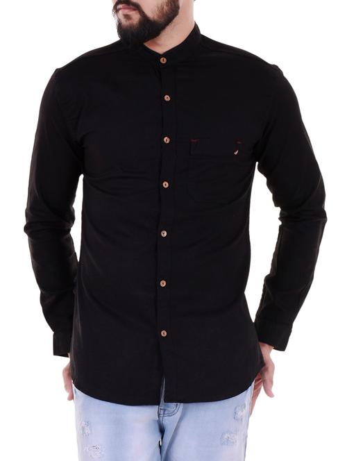 black cotton casual shirt - 14582687 - Very Small Image - 1