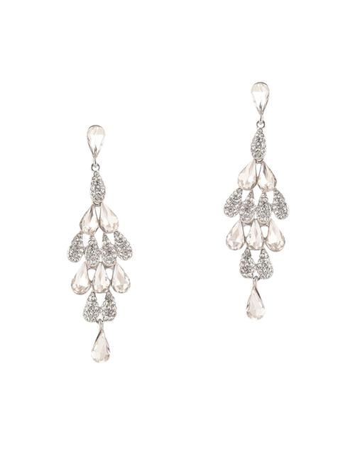 silver brass drop earrings - 14583469 - Very Small Image - 1