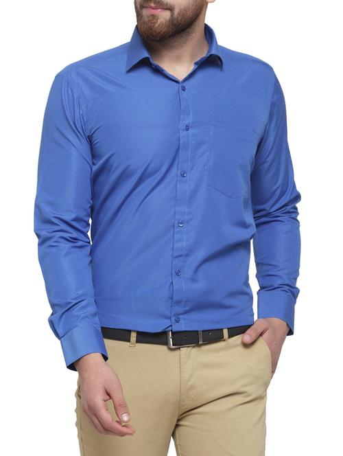 blue cotton formal shirt - 14584075 - Very Small Image - 1