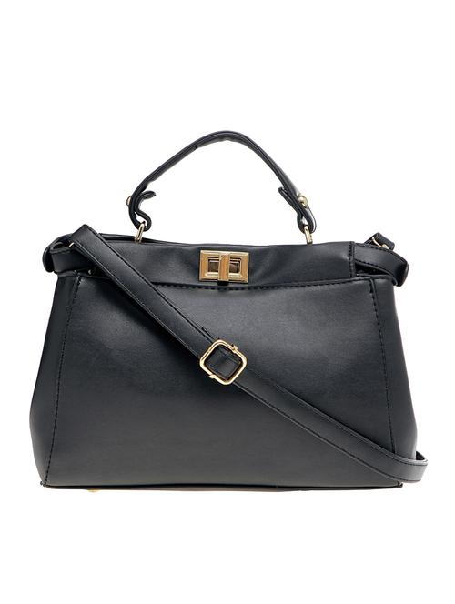 black leatherette  regular sling bag - 14584199 - Very Small Image - 1