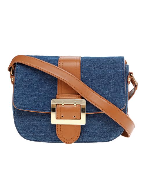 blue leatherette regular sling bag - 14584209 - Very Small Image - 1