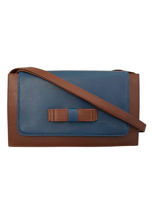 blue leatherette  regular sling bag - 14585430 - Very Small Image - 1