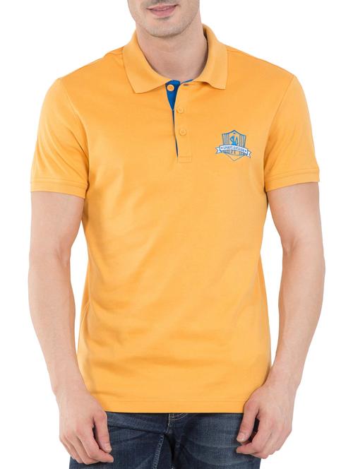 yellow cotton collared t-shirt - 14586133 - Very Small Image - 1
