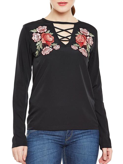 black embroidered top - 14586254 - Very Small Image - 1