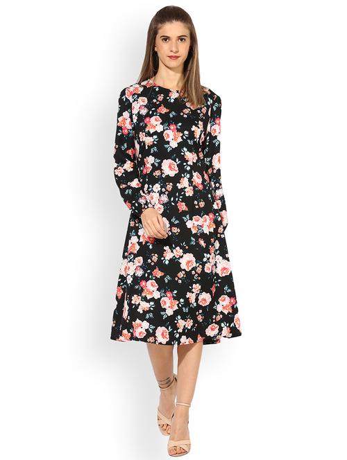 black floral shift dress - 14586598 - Very Small Image - 1