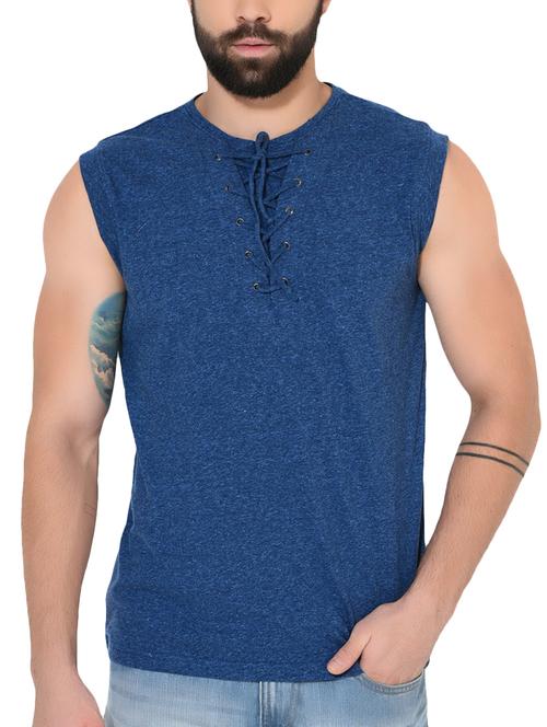 blue cotton  t-shirt - 14586952 - Very Small Image - 1