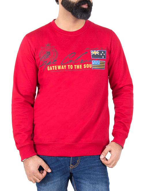 red wool chest print sweatshirt - 14587991 - Very Small Image - 1
