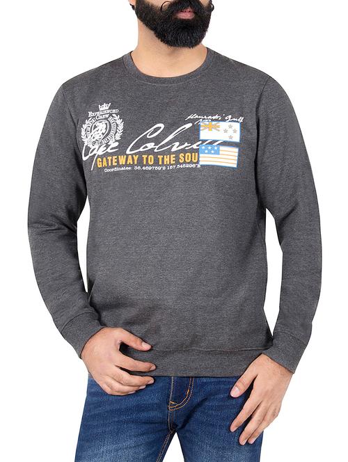 grey wool chest print sweatshirt - 14587992 - Very Small Image - 1