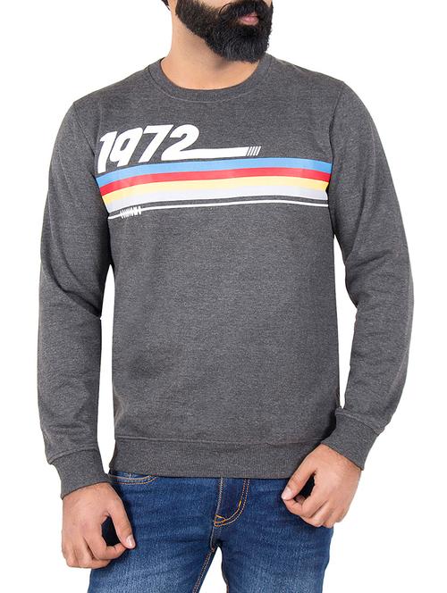 grey wool chest print sweatshirt - 14587993 - Very Small Image - 1