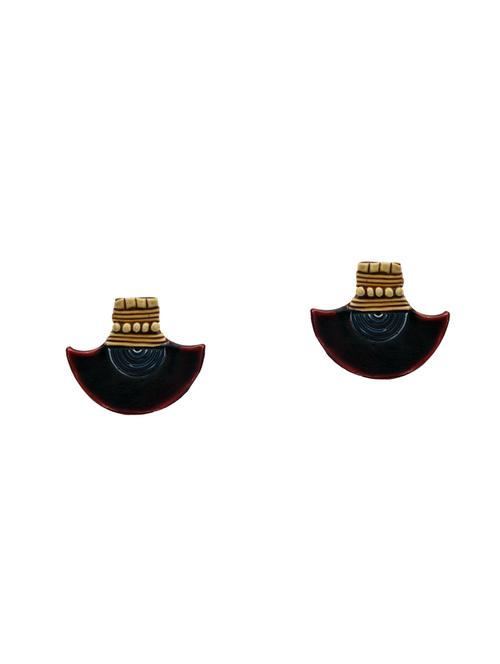 red metal studs earrings - 14588085 - Very Small Image - 1