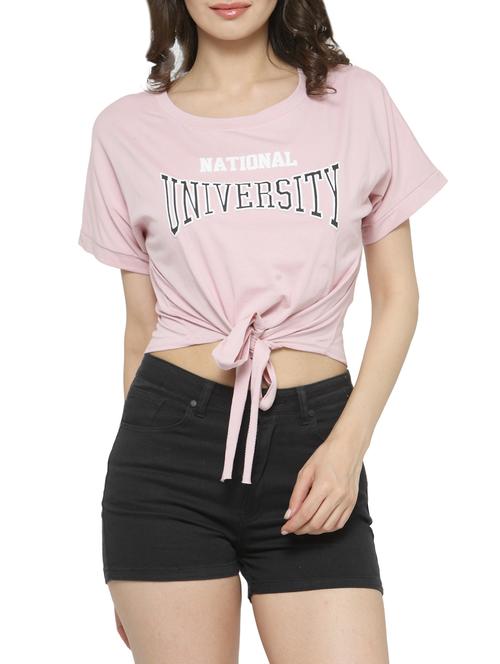 pink front bow tie up top - 14590142 - Very Small Image - 1