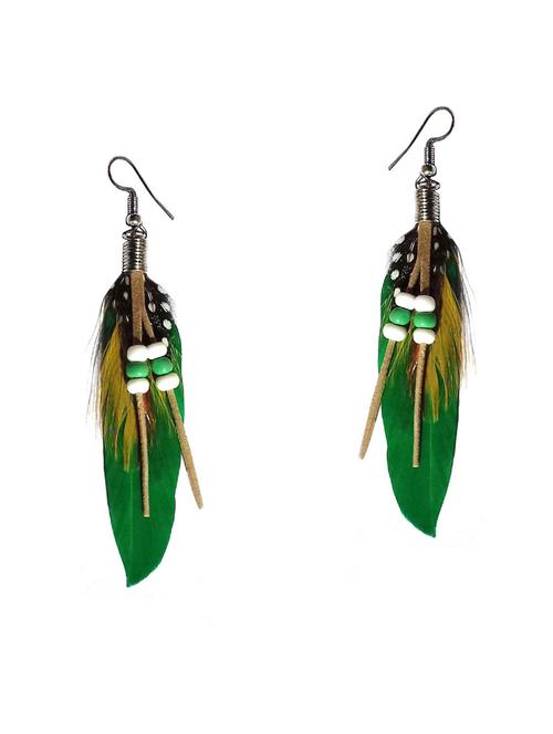 green metal drop earrings - 14590286 - Very Small Image - 1