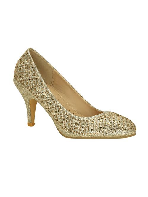 gold faux leather slip on pumps - 14590655 - Very Small Image - 1