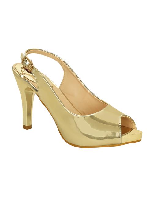 gold faux leather back strap sandals - 14590662 - Very Small Image - 1