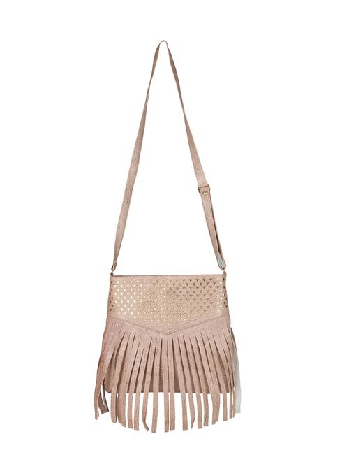 beige leatherette  regular sling bag - 14593451 - Very Small Image - 1
