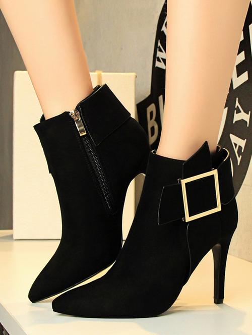 black leatherette ankle  boot - 14593880 - Very Small Image - 1