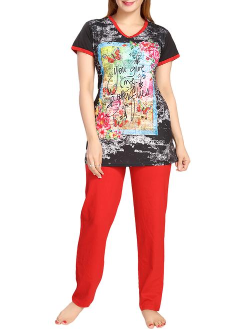 multicolored printed pyjama nightwear set - 14593887 - Very Small Image - 1