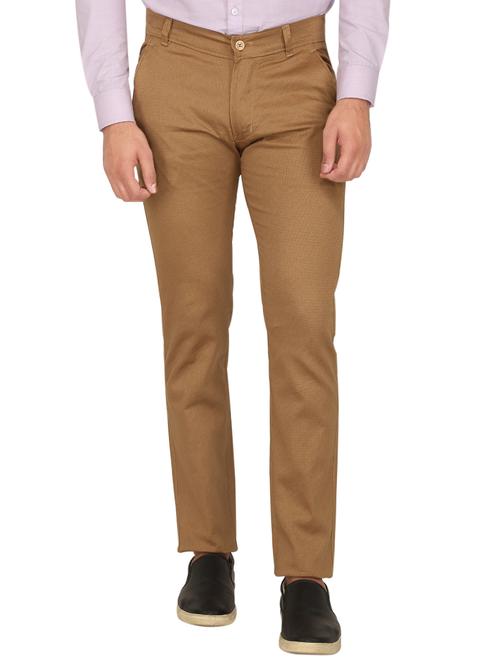 brown cotton chinos casual trousers - 14593989 - Very Small Image - 1