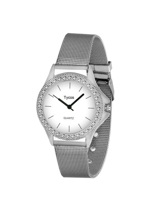 tycos white dial analog wrist watch - 14594887 - Very Small Image - 1