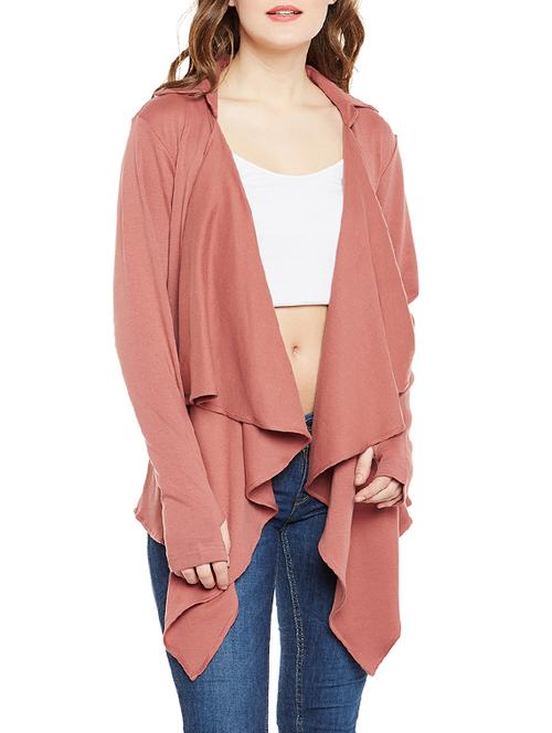 brown solid water fall shrug - 14594989 - Very Small Image - 1