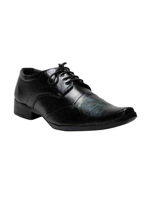 black leatherette lace-up derby - 14595349 - Very Small Image - 1