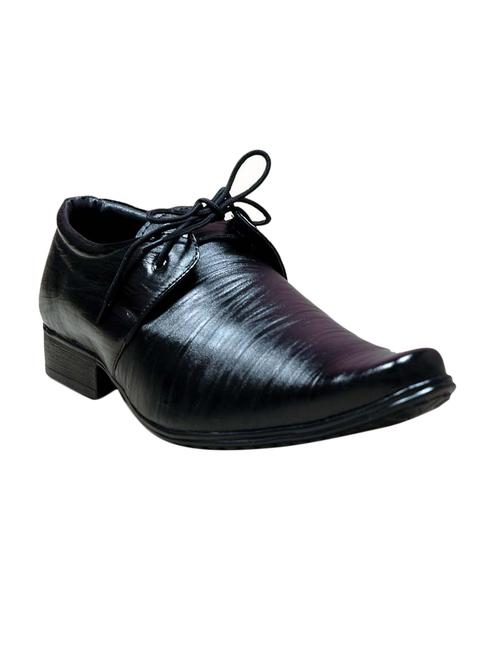 Black Leatherette Lace-up Derby - 14595388 - Very Small Image - 1
