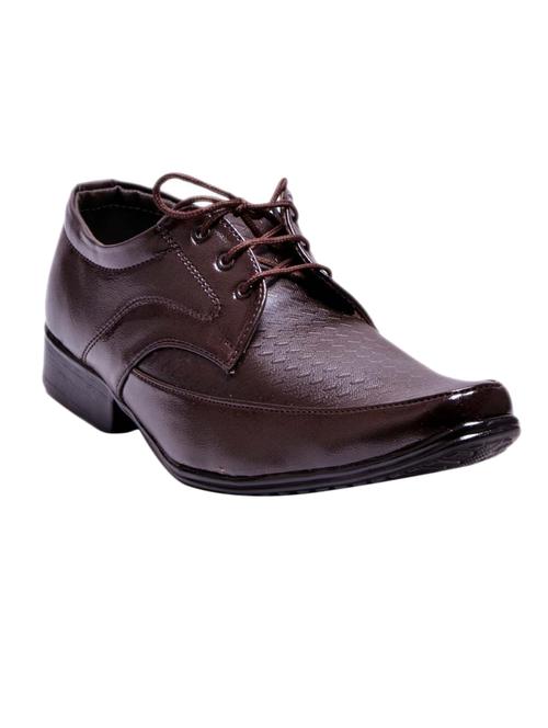 brown Leatherette lace-up derby - 14595743 - Very Small Image - 1