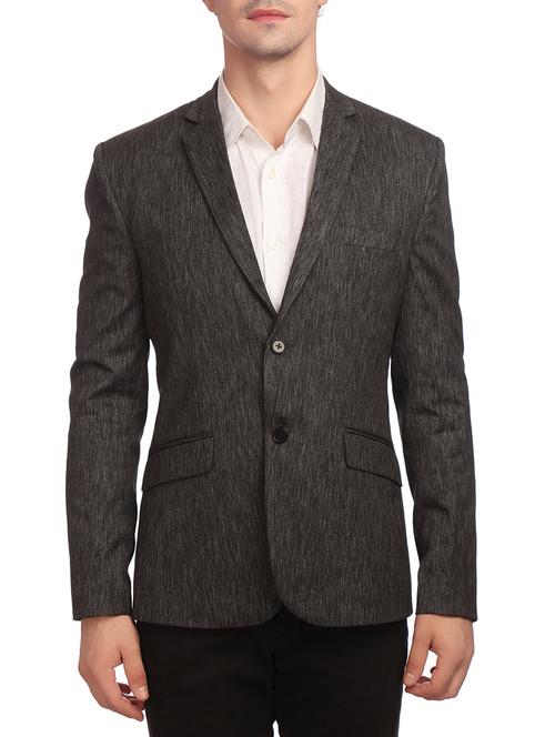 black cotton blend formal blazer - 14595974 - Very Small Image - 1