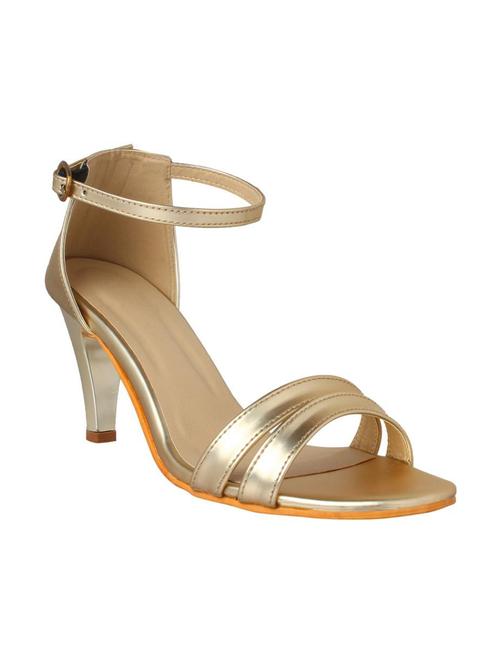 gold faux leather ankle strap sandals - 14596045 - Very Small Image - 1